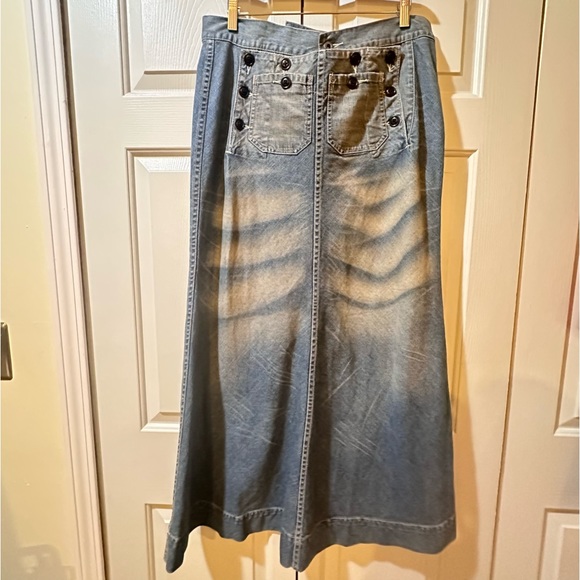 Ralph Lauren Blue Label Dresses & Skirts - Rare Ralph Lauren Sailor Style Buttons Lace Up Tie Denim Cotton Skirt Size 12